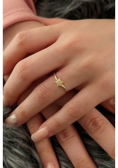 Fiyonk Kuyumculuk 14 Ayar Altın Yıldız Yüzük 001