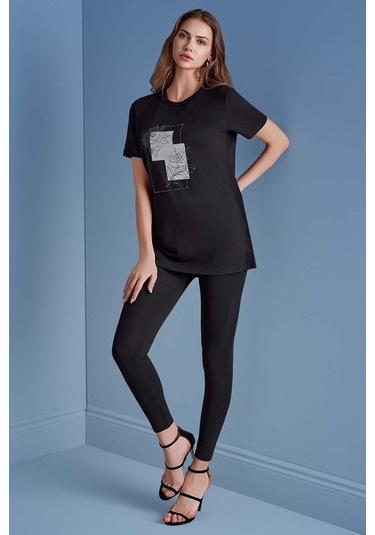 Dar Paça Siyah Penye Tayt SiYAH