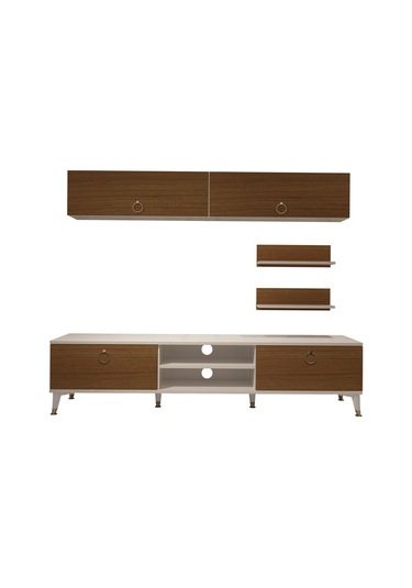 Decoraktiv Eko 5 Mdf Dvd Gold Tv Ünitesi Tv Sehpası Beyaz - Ceviz