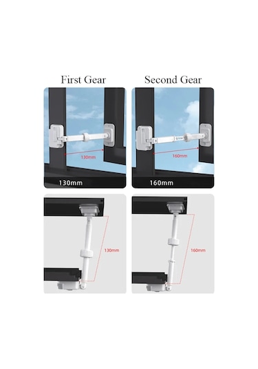 Sones Pencere Limator Kilidi Çocuk Emniyet Kilidi Hırsızlık Önleyici Pencere Kilidi Gri