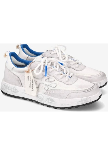 Premiata Limited Edition Erkek Sneakers Nous 6657 Beyaz - Mavi