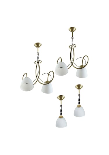 Avizeseti Ikili Avize Tekli Avize Betül Eskitme Kasa Beyaz Camlı Avize Eskitme