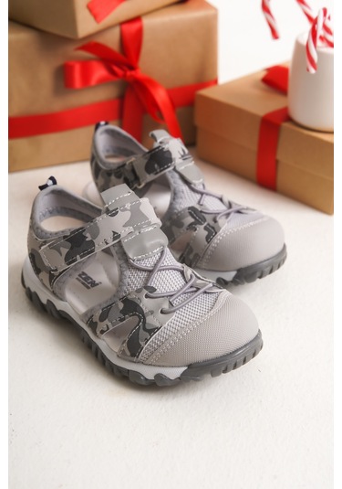 Çinçon Günlük Ortopedik Erkek Çocuk Sandalet Ayakkabı Füme