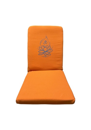 Yogaezo Lotus Çiçeği Baskılı Backjack Meditasyon Sandalyesi Turuncu Trc10