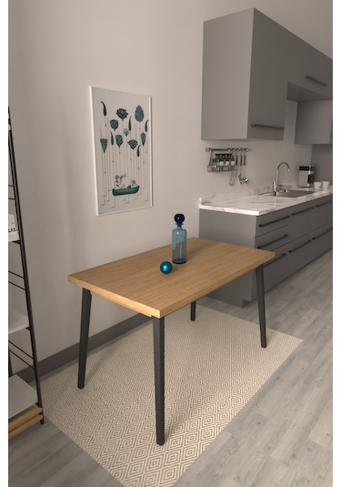 Vilinze Avanos Sabit Naturel Mutfak Masası - 70x120 Cm
