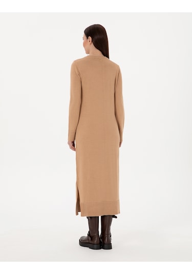 Pierre Cardin Kadın Bej Melanj Elbise Triko 50300115-vr156 Bej Melanj