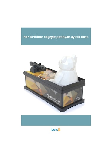 Ayıcıklı Eğlenceli Kumbara Şık Tasarım Çocuk Yetişkin Birikim Aracı TEK EBAT