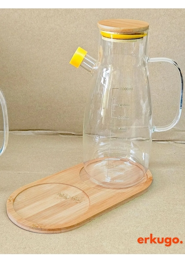 Bambu 2 Bölmeli Yağdanlık Altlığı, Yağdanlık Standı, Sosluk Standı