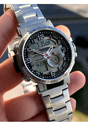 Joe-kj02 Joefox Digital&analog Kronmetre+takvim+alarm+aydınlatma Erkek Kol Saati