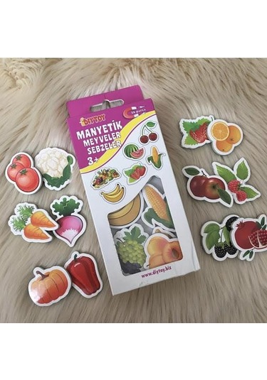 Diytoy Manyetik Meyveler Ve Sebzeler 26 Parçalı Magnet Meyve