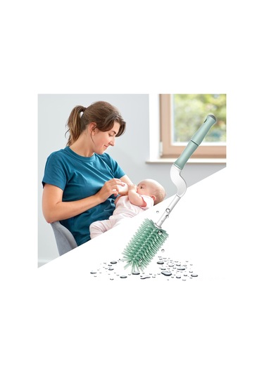 Qingmipy Youha Premium Silikon Biberon Fırçası Seti - 360 Dönebilen Uzun Saplı Emzik Ve Pipet Fırçası, Hızlı Temizlik İçin