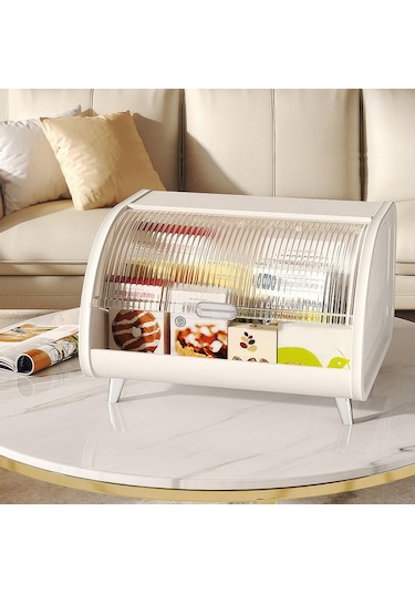 Homyl Kozmetik Saklama Kutusu Mutfak Kabı Fırın Kahve Beyaz