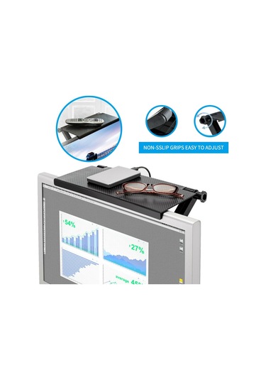 Sones Televizyon Bilgisayar Monitörü Raf Uzaktan Kumanda Set Üstü Kutusu Saklama Braketi Siyah