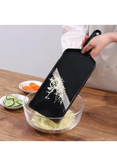 Createtech Japon Lahana Dilimleyici - Paslanmaz Çelik, Taşınabilir Dilimleyici - Çikolata, Peynir İçin Yeşil Siyah