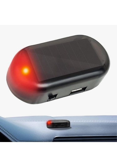 Alarm Araç İçin Caydırıcı Solar Şarj Olan Güçlü Yapışkanlı Işıklı Plastik Mini Sahte Alarm