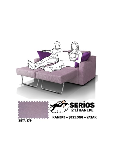 Serios Şezlonglu Yataklı Kanepe - Zeta 179