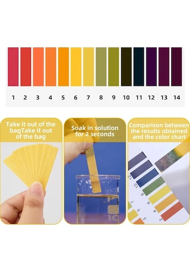 Fochsia 1/3/6'li 0-14 Ph Kağıdı 80 Yaprak Asit Baz Test Seti