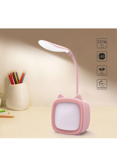 Tv Tasarımlı 2 Kademeli Şarjlı Masa Lambası Pembe