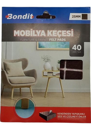 Bondit Kare Mobilya Keçesi 25mm 40 Adet Bnd01099525