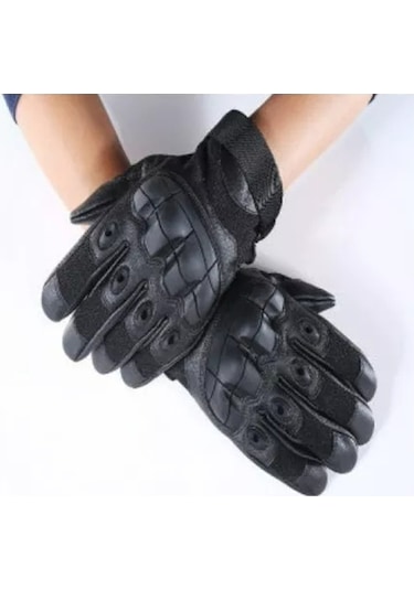 Konesam Erkekler İçin Retro Motosiklet Eldivenleri - Hafif, Dayanıklı, Dokunmatik, Kışlık, Siyah Xl