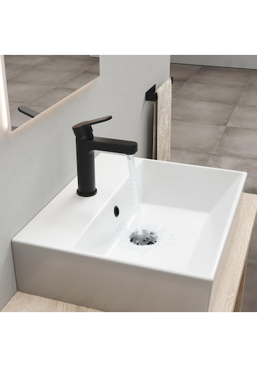 Adell Lento Medium Lavabo Bataryası Mat Siyah Pirinç Gövde 154901724 Siyah