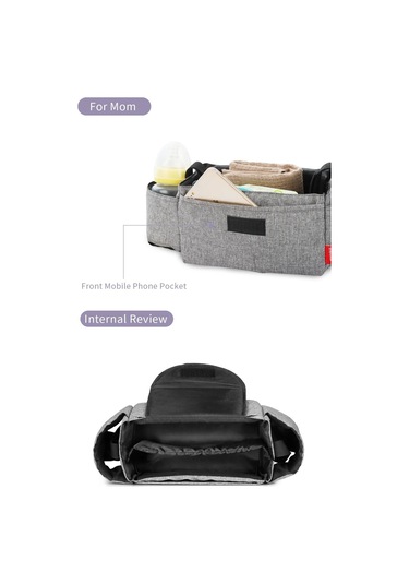 Jialan Bebek Bezi Çantası Bebek Süt Şişesi Yalıtım Çantaları Gri