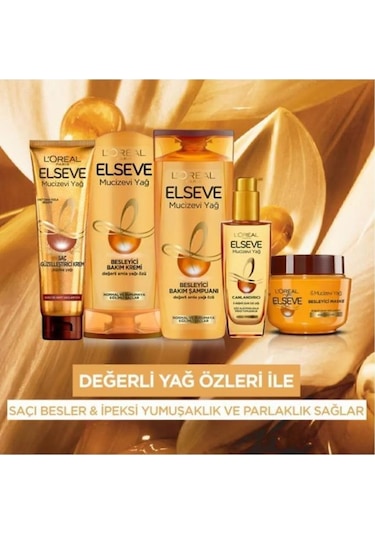 Elseve Mucizevi Yağ Besleyici Bakım Şampuanı 2 x 390 ML + Güzelleştirici Saç Kremi 150 ML