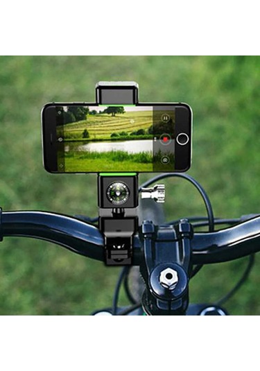 Pusulalı 360 Dönen Bisiklet Telefon Tutucu Q003-Siyah
