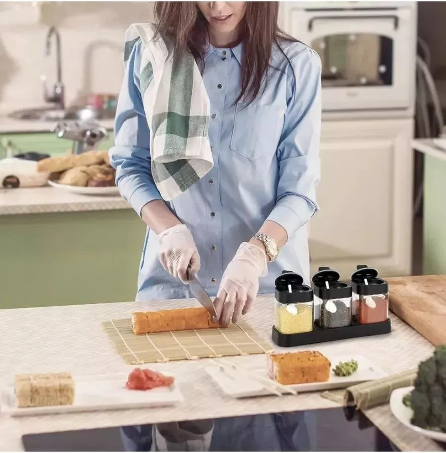 Haritosh Vse Dla Vas Baharatlar Ve Dökme Ürünler İçin Saklama Kavanozları Seti 304769003 Siyah