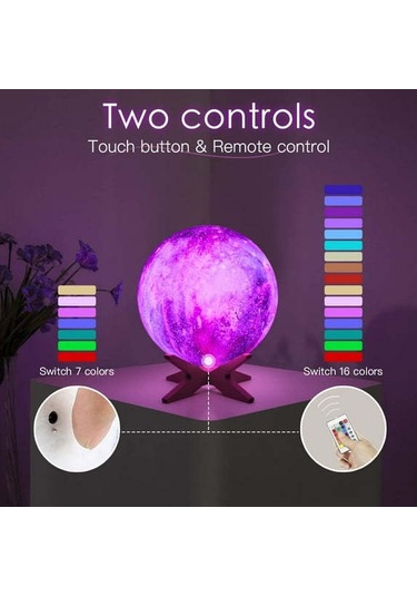 Mufunye 16 Renkli 5.9 İnç 3d Ay Lava Lambası - Çocuk Odası Gökkuşağı Stüdyo Lambası, Oda Dekorasyonu Hediyesi, Yetişkin Ve Gençler İçin Noel/doğum Günü Çok Renkli