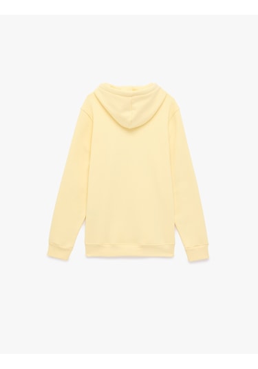 Koton Uzun Kollu Şardonlu Basic Kapşonlu Sweatshirt Sarı 6sam70079mk