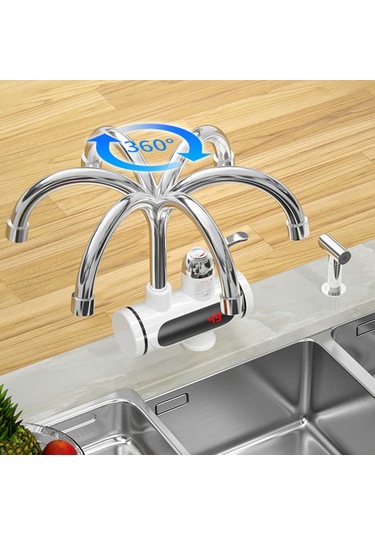 Xurunkeji Elektrikli Sıcak Ve Soğuk Su Isıtıcı Musluk Hızlı Isıtma Musluk Su Isıtıcı Musluk Bağlantısı Musluk 3000w Abd Fişi Beyaz