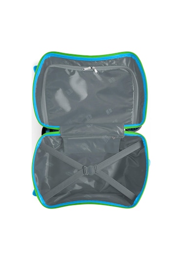 Coral High Kids Mavi Yeşil Dinozor Desenli Otur-çek Çocuk Valizi 16361 Yeşil