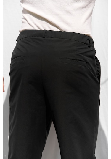 Sergio Düğmeli Siyah Erkek Pantolon Siyah