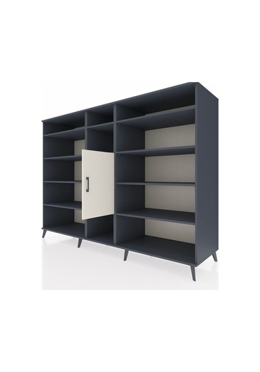 Kronos Dolap 12 Raflı Tek Kapaklı 220x59x163 Antrasit-aytaşı/ant Antrasit-aytaşı/antrasit