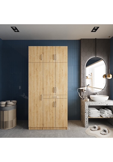 Vita Çamaşır Ve Kurutma Makinesi Dolabı Banyo Dolabı Meşe