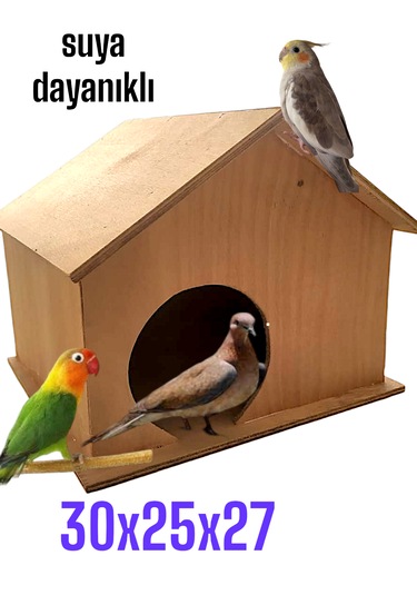 Ncy Ahşap Cennet Sultan Papağanı Kuş Yuvası Dış Mekan Suya Dayanıklı