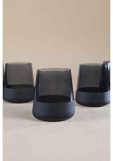 Matte 4'lü Su Bardağı Seti Siyah 420 Cc Renkli