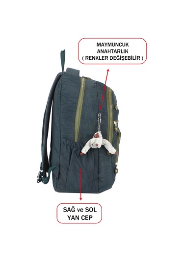Dada Okul Sırt Çantası Yeşil Ortaokul Lise Geniş İç Hacim Ortopedik Su Geçirmez Kumaş Yeşil