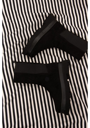 Fox Shoes Siyah Süet Kadın Bot J267063102