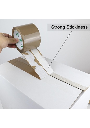 3 İnç Kahverengi Paketleme Bandı, 6 Dolum Hareket, Nakliye Ve Depolama İçin Geniş Ambalaj Bandı, 2,4 Mil X 60 Metre 6
