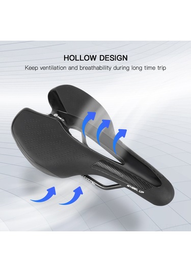 Tenfowee Mountain Bike Yumuşak Jil Saddle, Led Fenerli, Karbon Fiber Dayanaklı, Spor Bisikletleri İçin Oturak, Ergonomik Tasarım Siyah