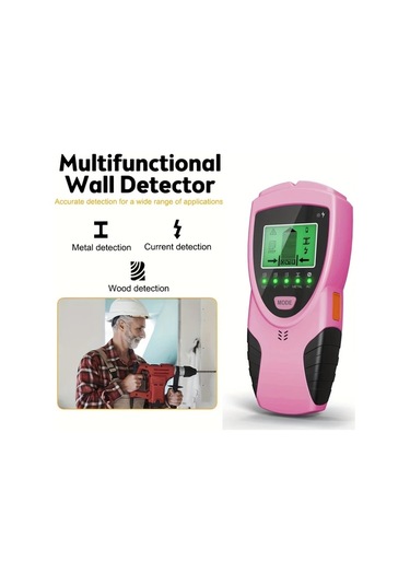 Xuweiwei Pembe Stud Dedektor 5 İn 1 Akilli Mikroislemci Cip Hd Lcd Ekranli Merkez Kenar Sensoru Ahsap Metal Tel Kiriş Boru Bulucu