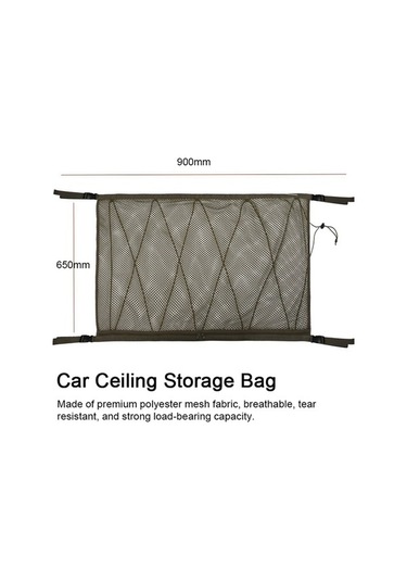 Besthome1 90x65cm Kahverengi Polyester Oto Tavan Ağ Stoş Torbası - Oyuncak Eşya Depolama Haki Çözümü Haki