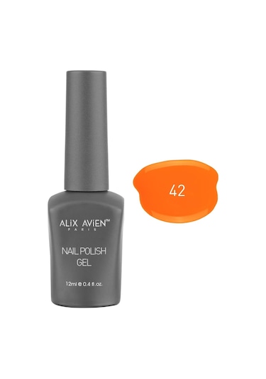 Alix Avien Uv Kalıcı Turuncu Jel Oje 42 Gel Polish12 Ml