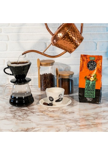 Oze Fındık Aromalı Filtre Kahve 2 x 250 G Makine Kağıt Filtre Metal Filtre