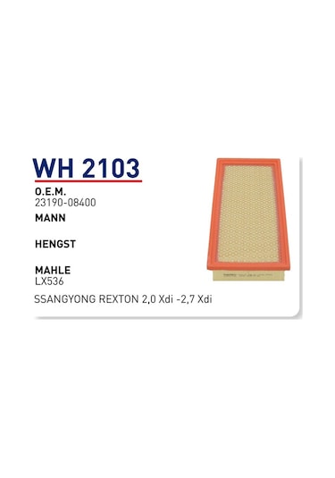 Ssanyong Rexton 2.0 Xdi Dizel 114 Kw 3lü Filtre Seti2012 Sonrası