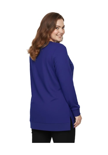 Caftan Kadın Sıfıryaka Taşlı Tunik Bgl-st05087 İndigo