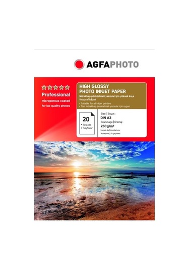 Agfa Photo Inkjet Kağıt A3 Glossy Parlak