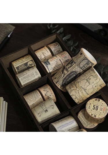 Dergi Scrapbooking Günlüğü Planlamacıları İçin 5rolls Retro Washi Bant, Renk: Yazılı Notlar, Size:written Notes Diğer